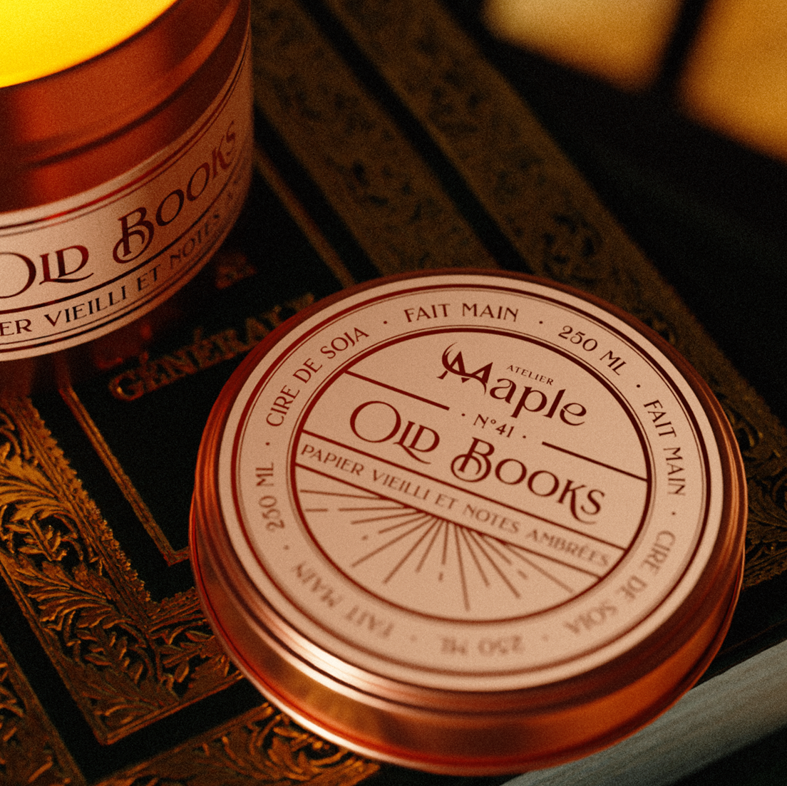 Bücherkerze | Elegante Duftkerze "Alte Bücher" in der Dose