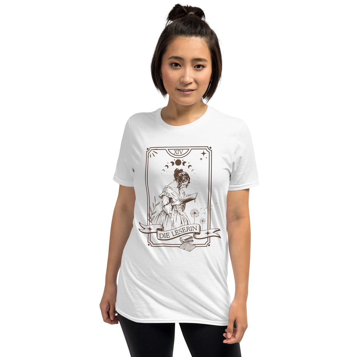 Die Leserin | T-Shirt in weiß Tarotkarte