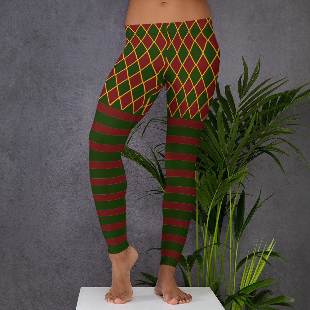 Royal Harlekin Leggings Grün Rot