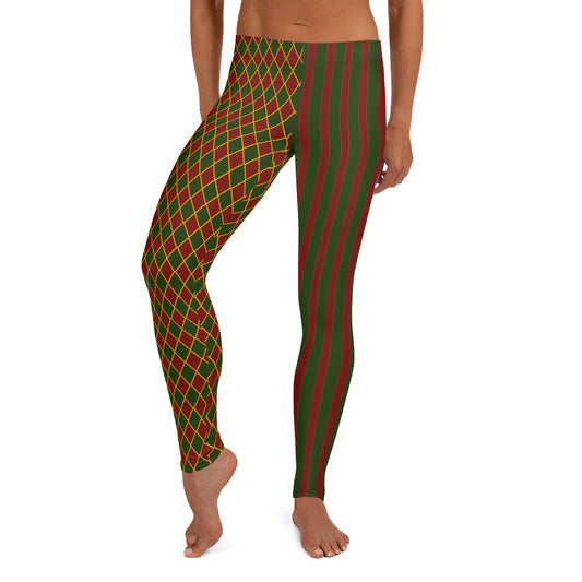Royal Harlekin Leggings Rot Grün