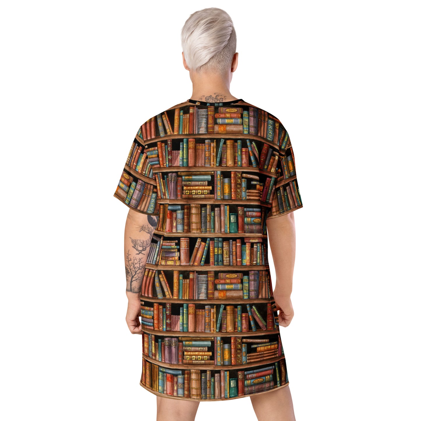 Antiquariat T-Shirt-Kleid Antikes Bücherregal