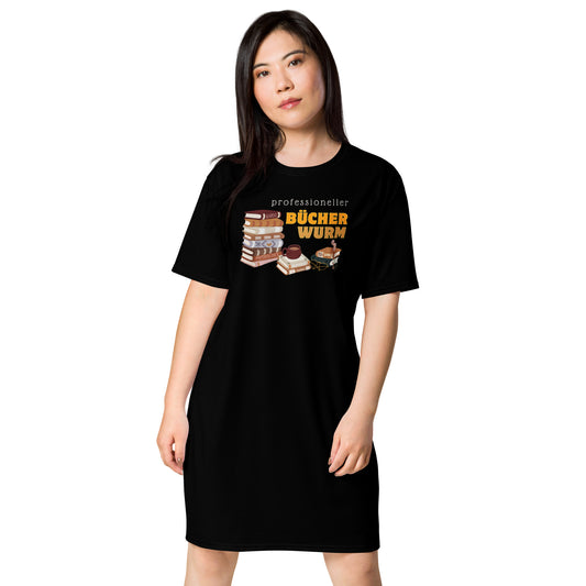Professioneller Bücherwurm T-Shirt-Kleid für Buchliebhaberinnen