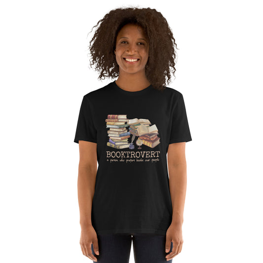 Booktrovert Kurzärmeliges Unisex-T-Shirt für introvertierte Bibliophile