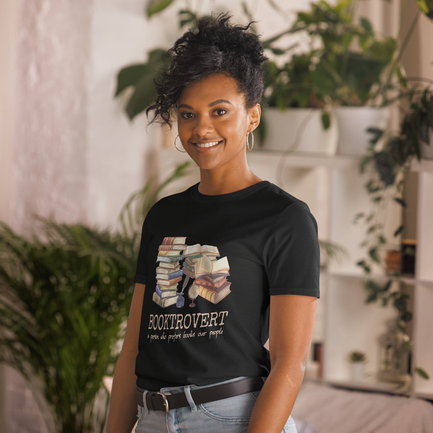 Booktrovert Kurzärmeliges Unisex-T-Shirt für introvertierte Bibliophile