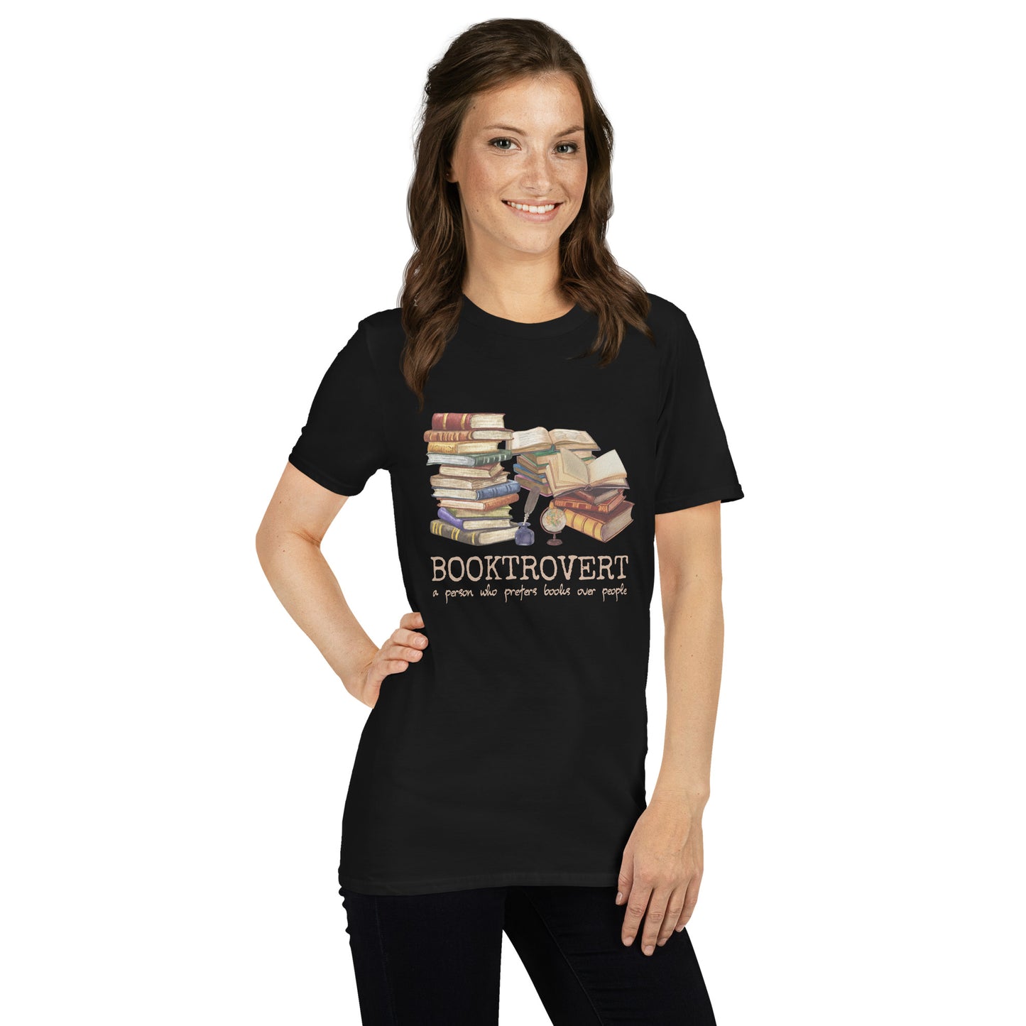 Booktrovert Kurzärmeliges Unisex-T-Shirt für introvertierte Bibliophile
