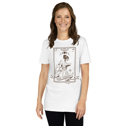 Die Leserin T-Shirt in weiß Tarotkarte